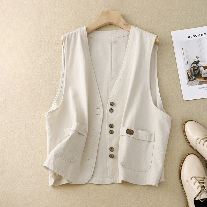 Emilia | Gilet utilitaire polyvalent et décontracté avec patte de boutonnage