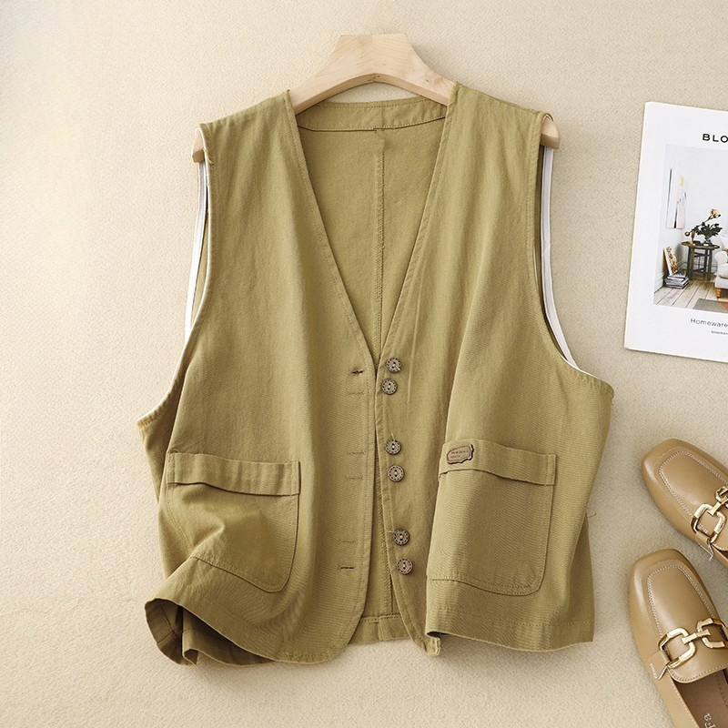 Emilia | Gilet utilitaire polyvalent et décontracté avec patte de boutonnage