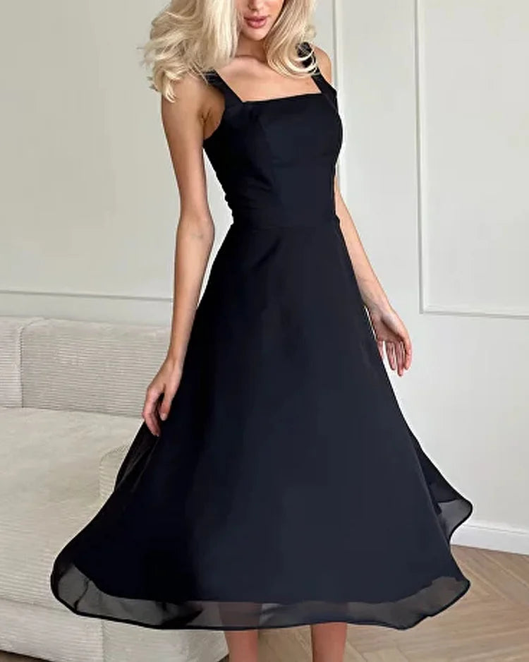 Robe Maxi Femme | Décolleté Carré & Jupe Fluide