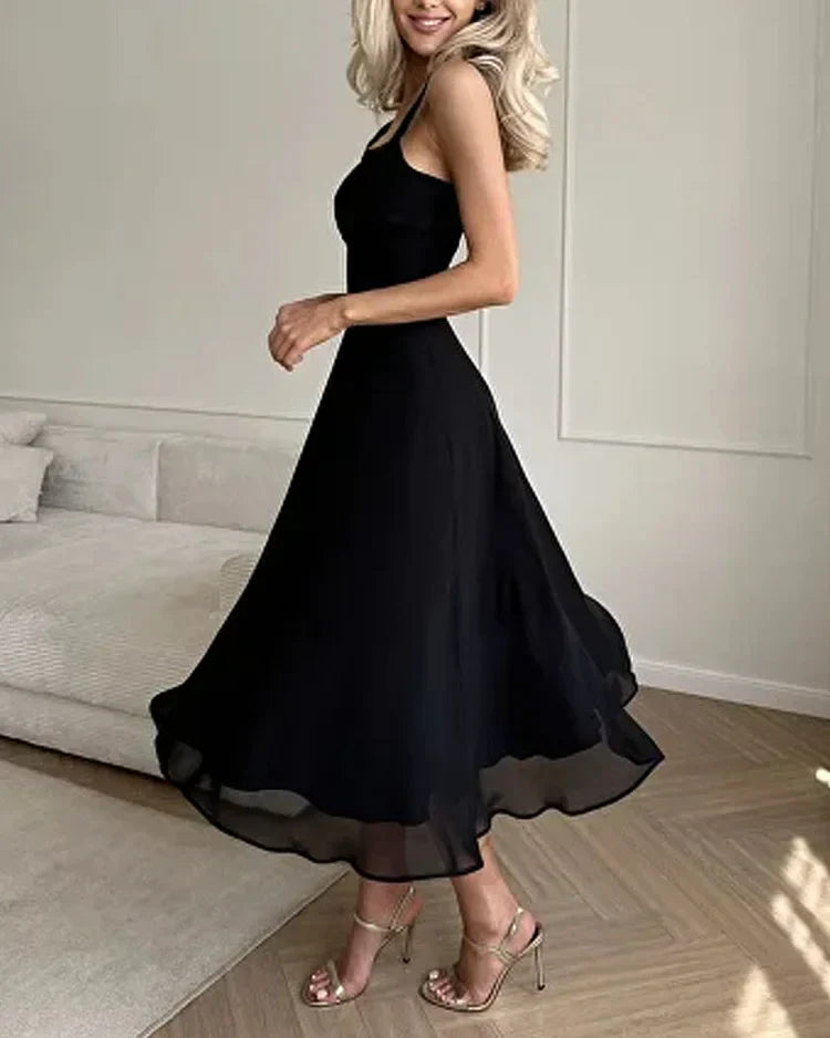 Robe Maxi Femme | Décolleté Carré & Jupe Fluide