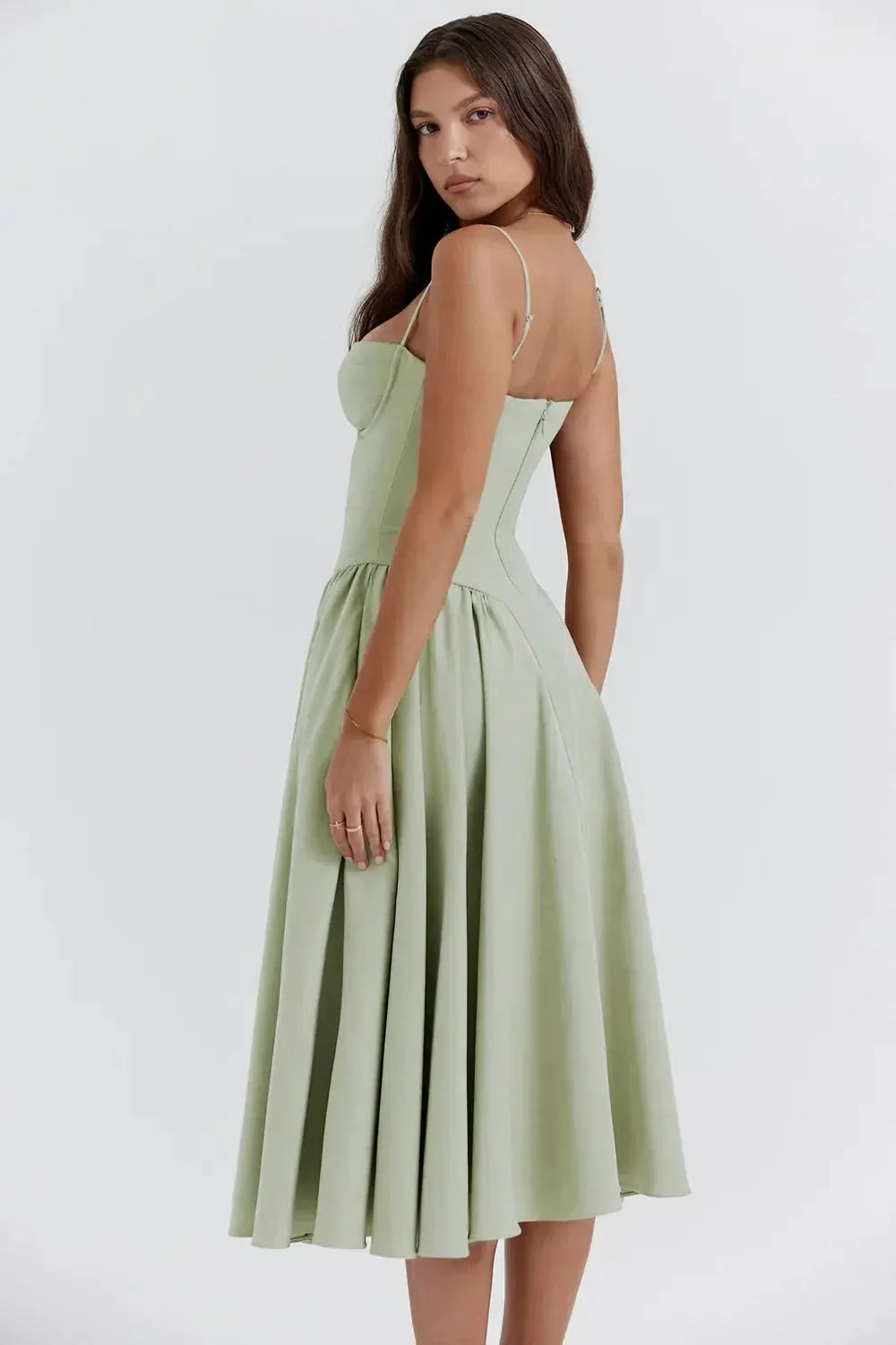 Robe Midi Femme | Haut Corset & A-Ligne Romantique