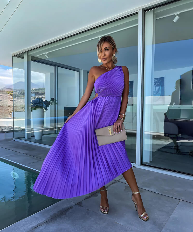 Aurelia | Robe Élégante à Épaule Dénudée pour Invités de Mariage