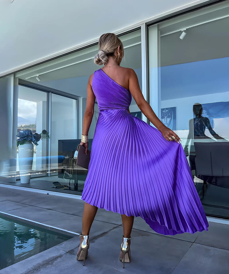 Aurelia | Robe Élégante à Épaule Dénudée pour Invités de Mariage