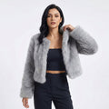 Olivia | Veste courte en tricot en fausse fourrure chaude et confortable