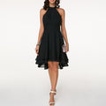 Robe Midi Femme | Décolleté Halter & Tombé Flottant