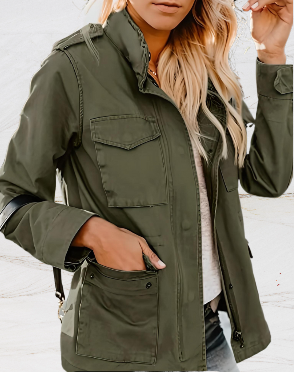 Veste légère élégante avec détails de boutons pour un usage quotidien