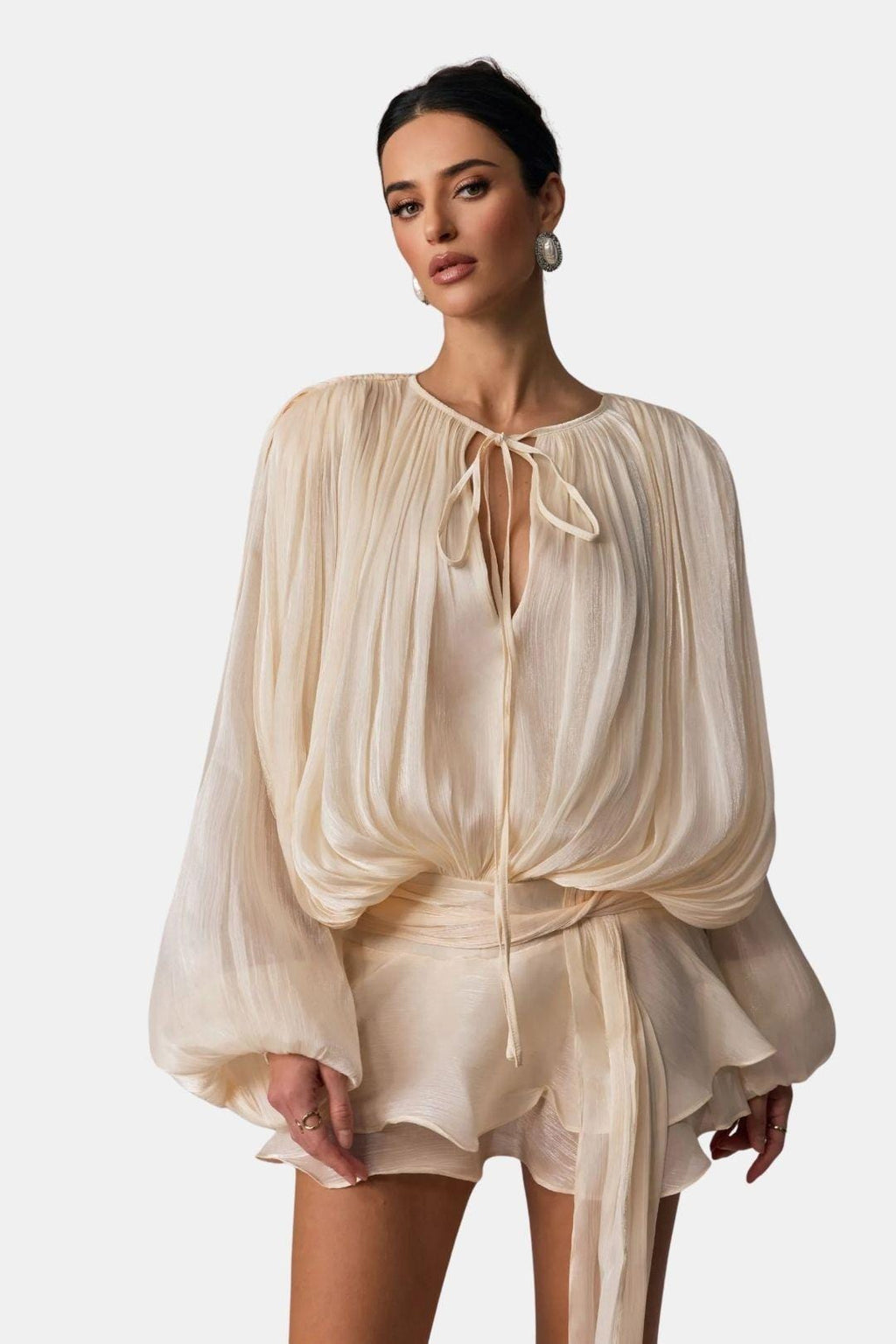Robe Mini Avec Plis Structurés Et Détail Twist Sur Le Devant Pour Femme | Idéal Pour Soirées Et Événements
