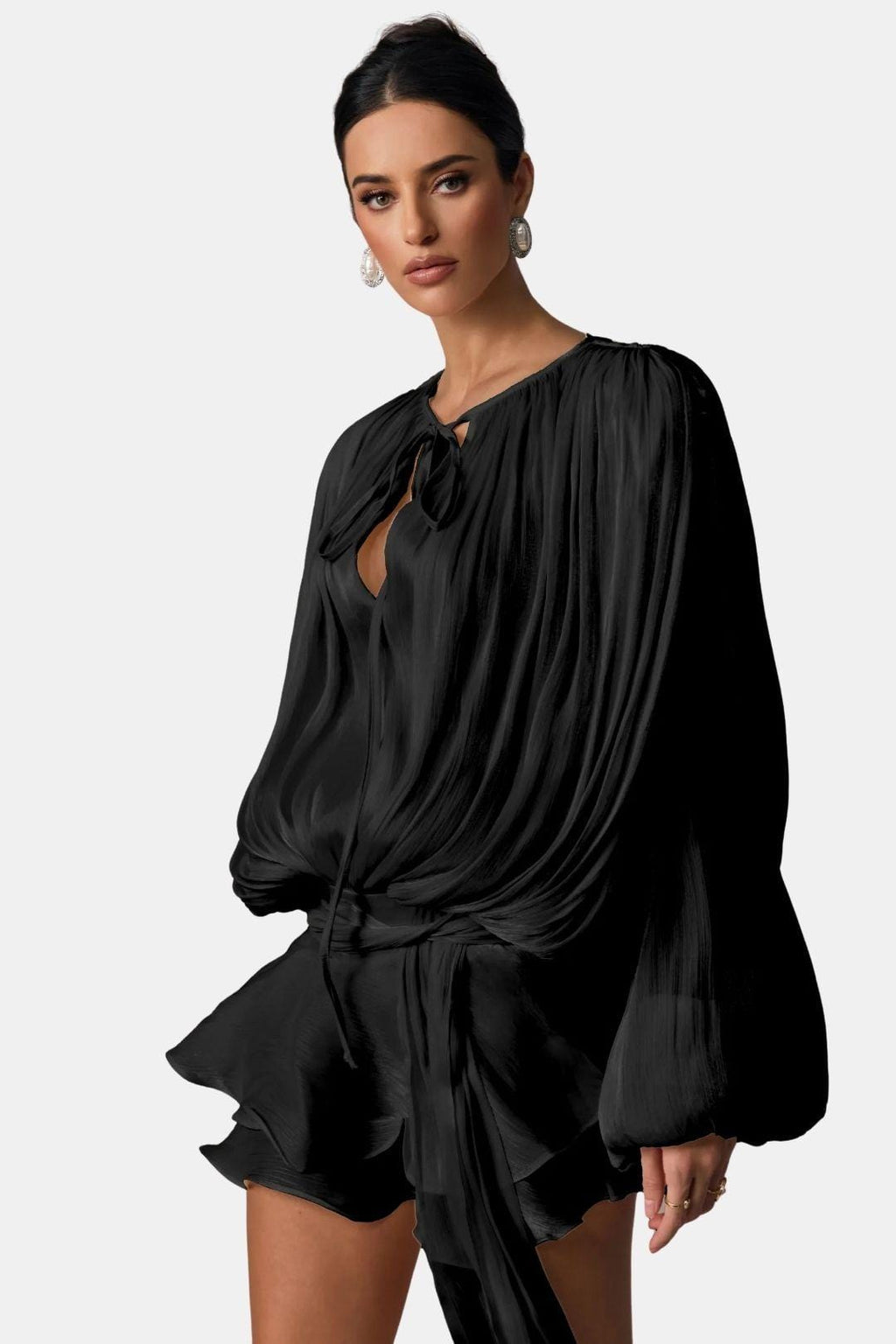 Robe Mini Avec Plis Structurés Et Détail Twist Sur Le Devant Pour Femme | Idéal Pour Soirées Et Événements
