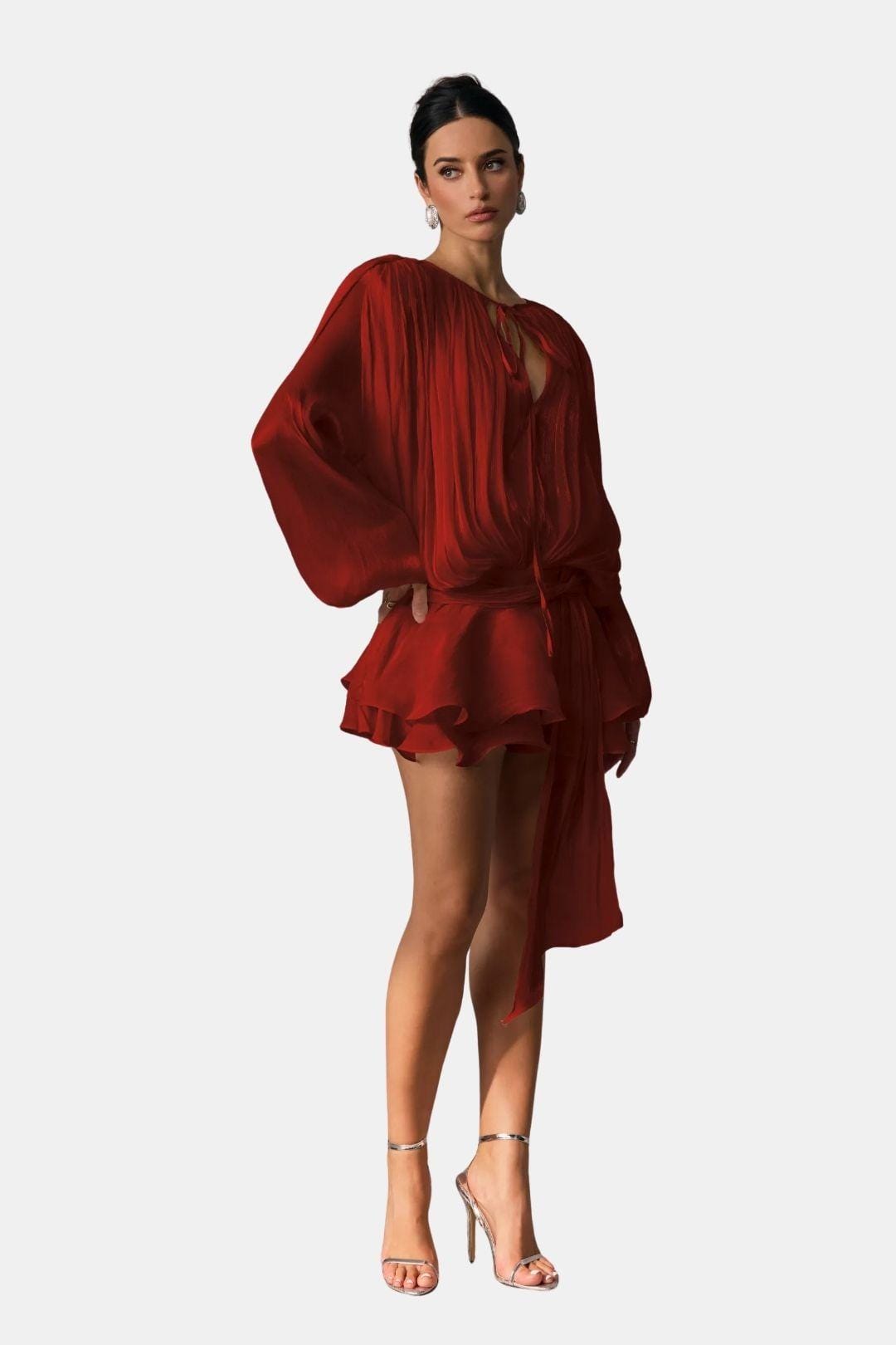 Robe Mini Avec Plis Structurés Et Détail Twist Sur Le Devant Pour Femme | Idéal Pour Soirées Et Événements