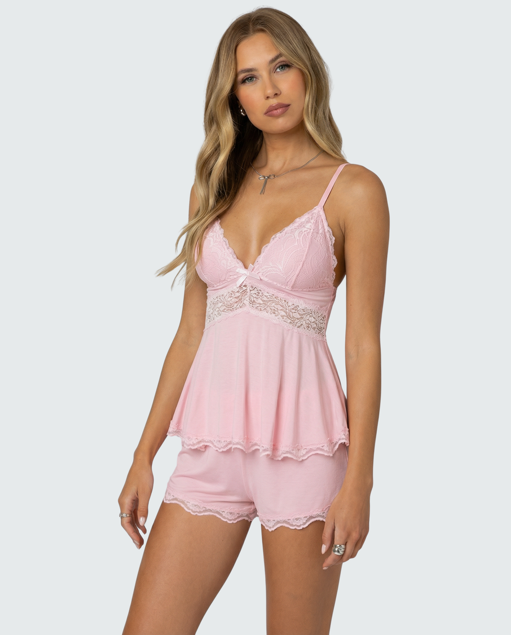 Luna | Ensemble Camisole & Short en Dentelle Séduisante pour la Détente