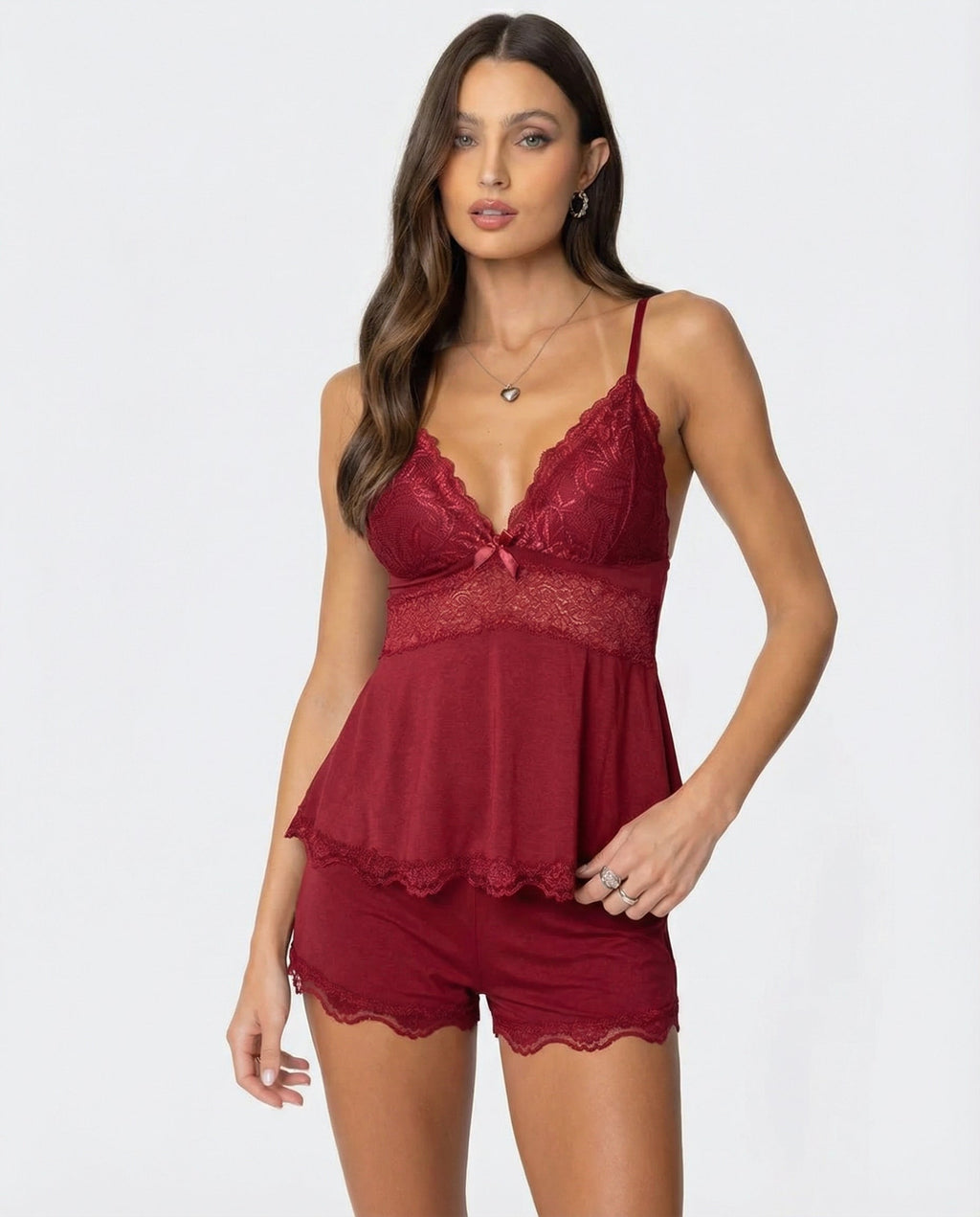 Luna | Ensemble Camisole & Short en Dentelle Séduisante pour la Détente
