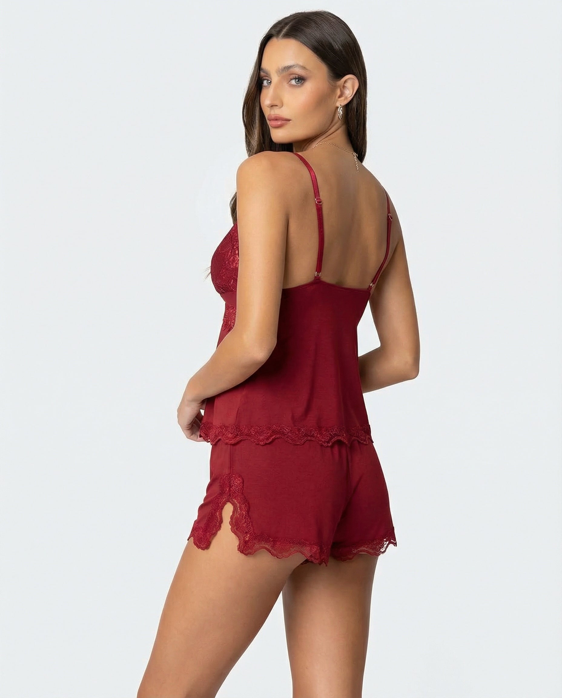 Luna | Ensemble Camisole & Short en Dentelle Séduisante pour la Détente