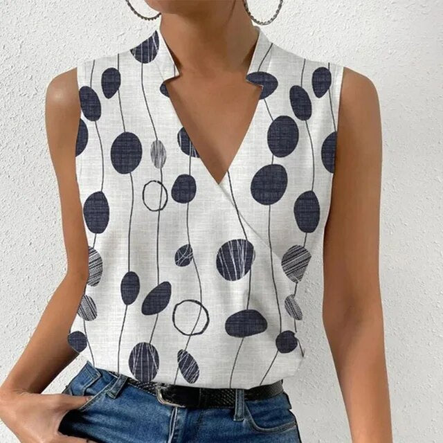 MW | Top sans manches avec imprimé floral et décolleté en V