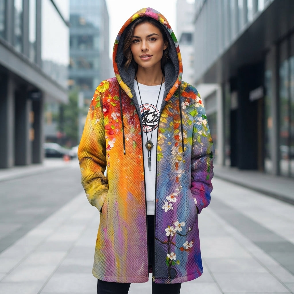 Veste décontractée à capuche graphique zippée