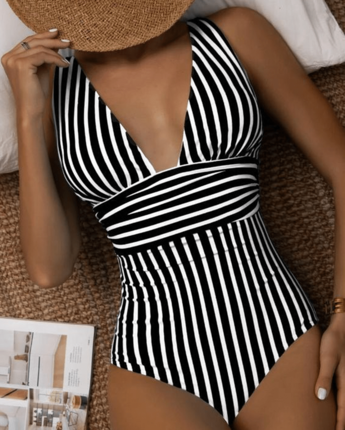 Maillot de Bain Été Rayé Moderne