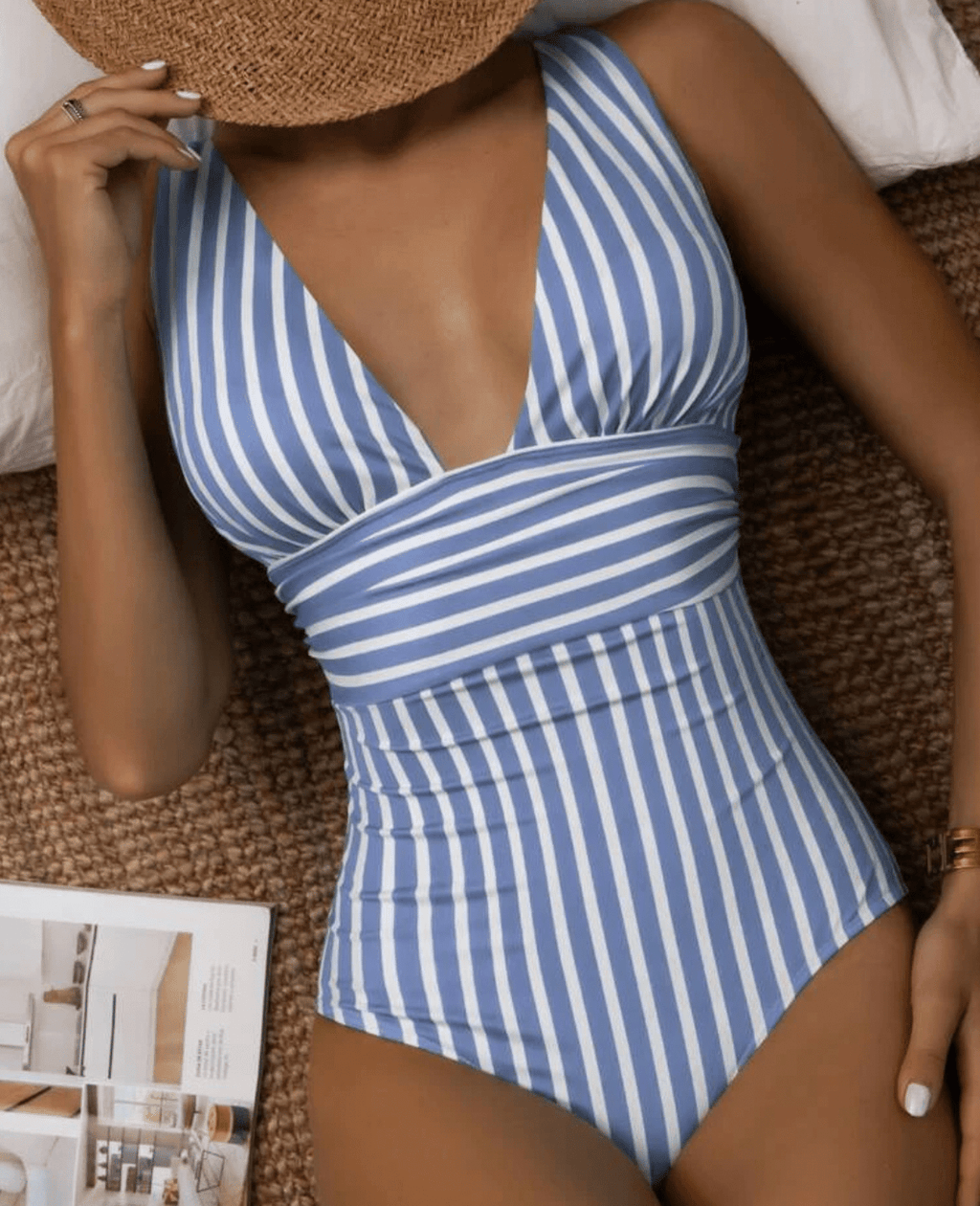 Maillot de Bain Été Rayé Moderne