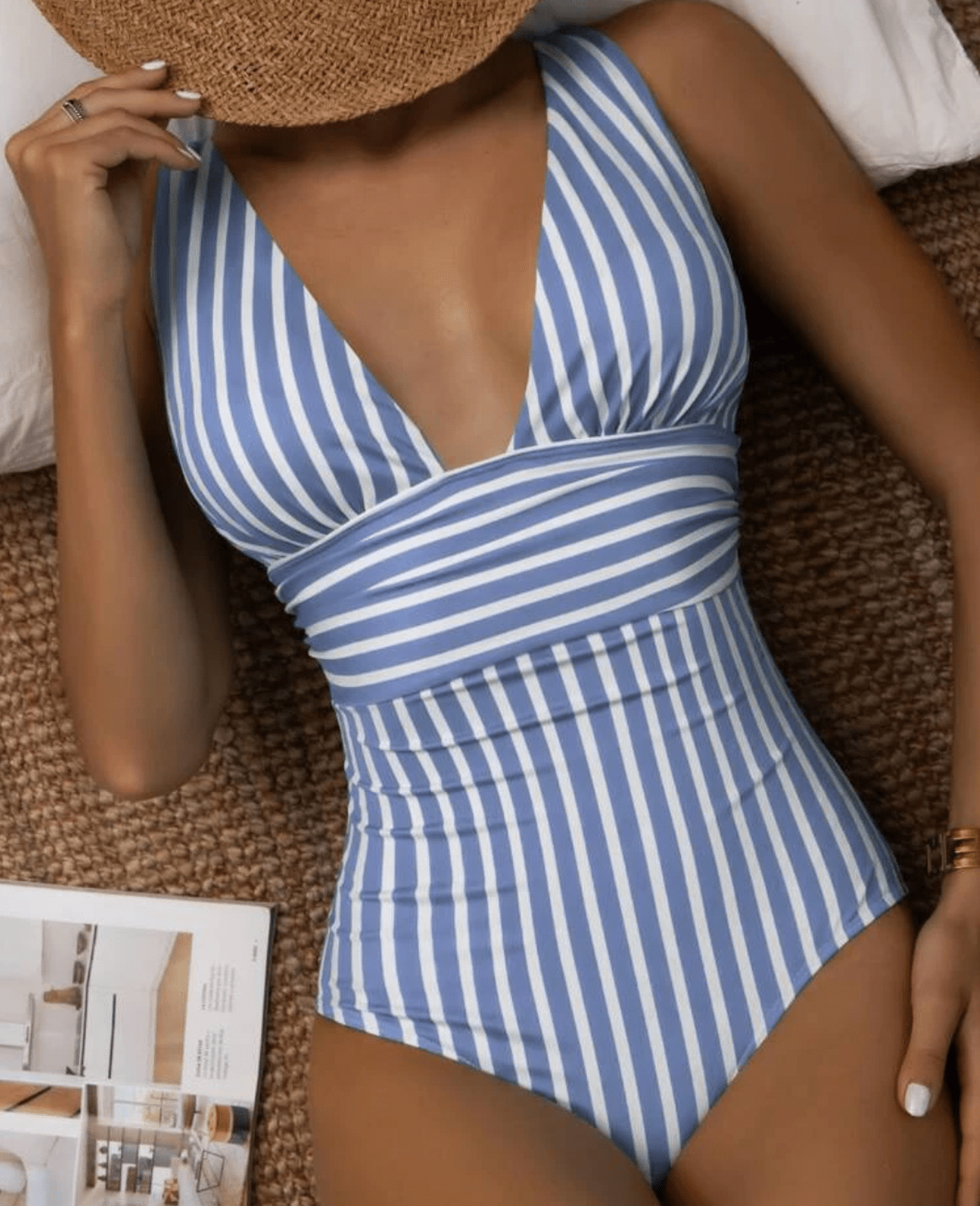 Maillot de Bain Été Rayé Moderne