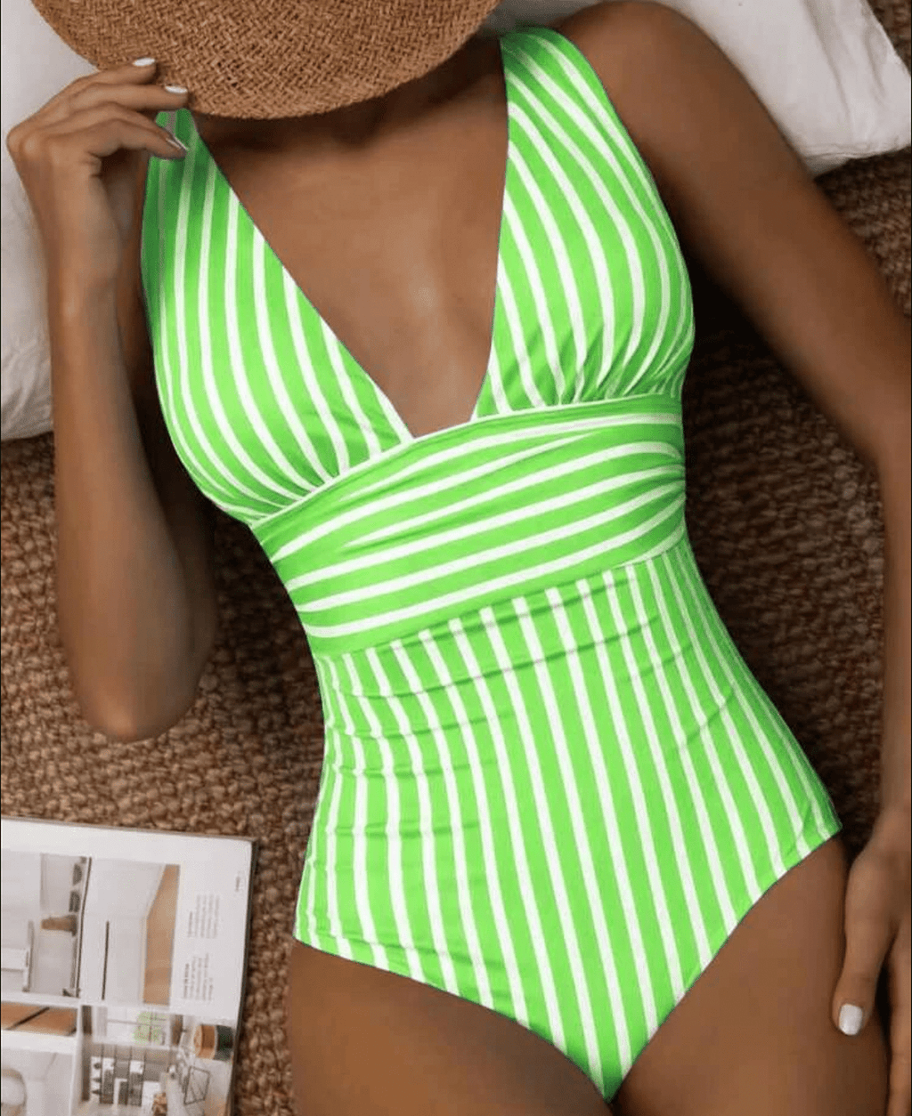 Maillot de Bain Été Rayé Moderne