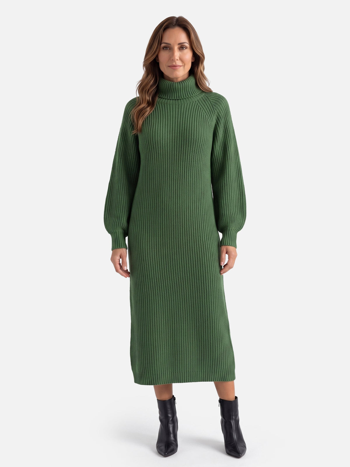 Robe pull col roulé pour femmes