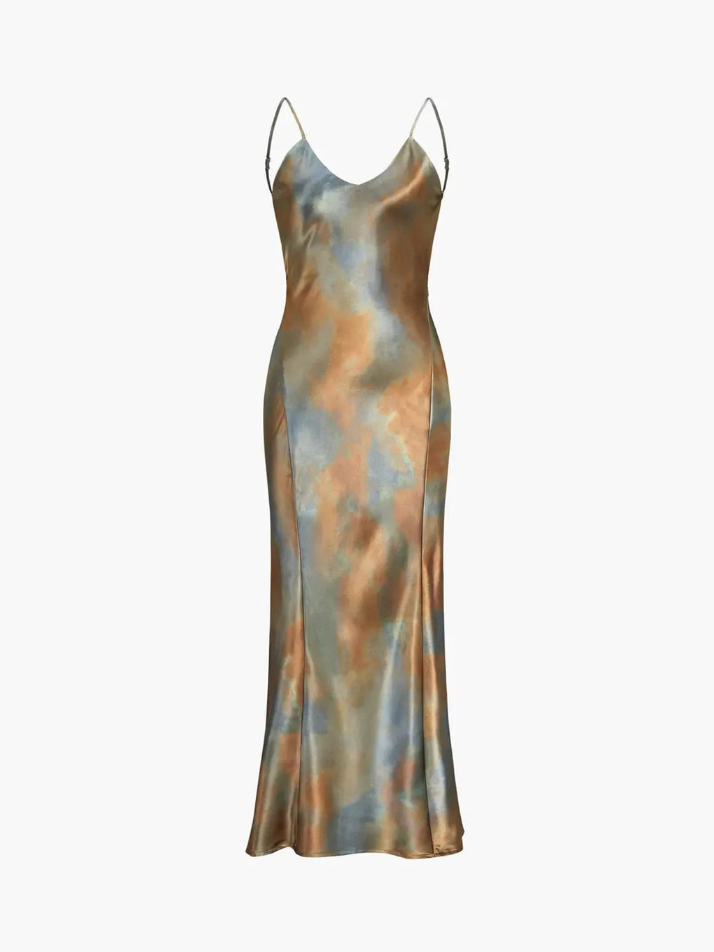 Robe Maxi de Mariage Invité en Satin Blanc Neptune