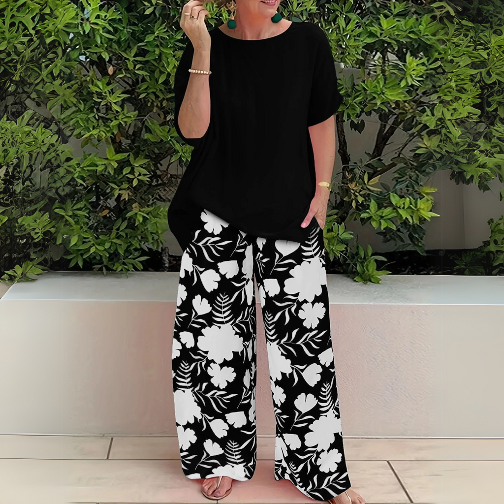 Ensemble de Haut à Manches Longues et Pantalon Grande Taille pour Femmes