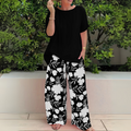 Ensemble de Haut à Manches Longues et Pantalon Grande Taille pour Femmes