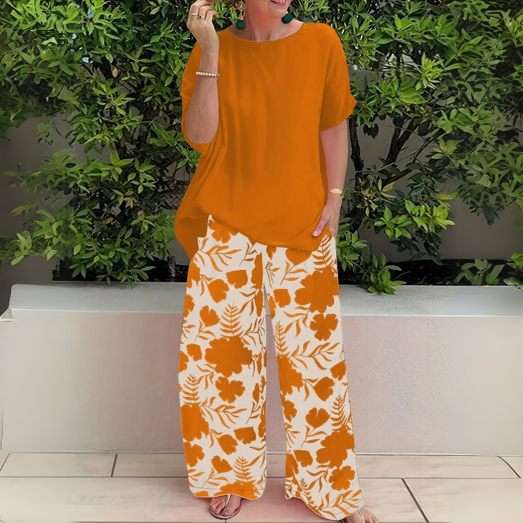 Ensemble de Haut à Manches Longues et Pantalon Grande Taille pour Femmes