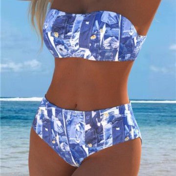Ensemble de bikini pour femmes avec haut bandeau élégant et shorts taille haute R&B