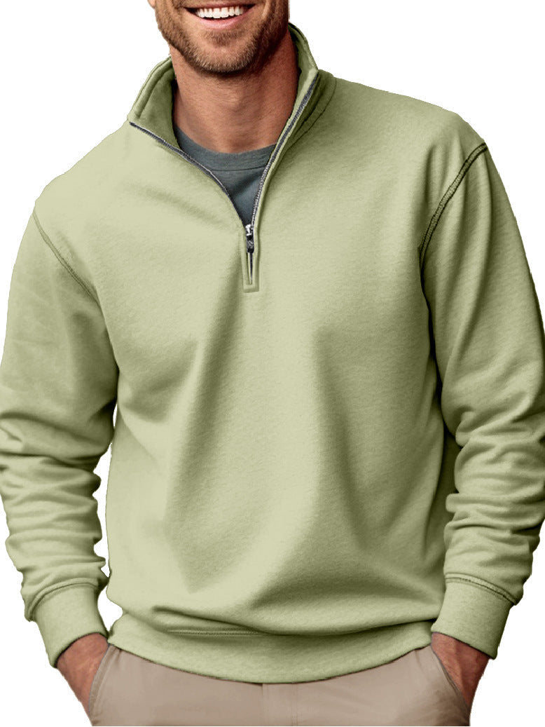 Sweat-shirt pour hommes à demi-zip avec col montant et doublure en polaire douce Echo Archiv