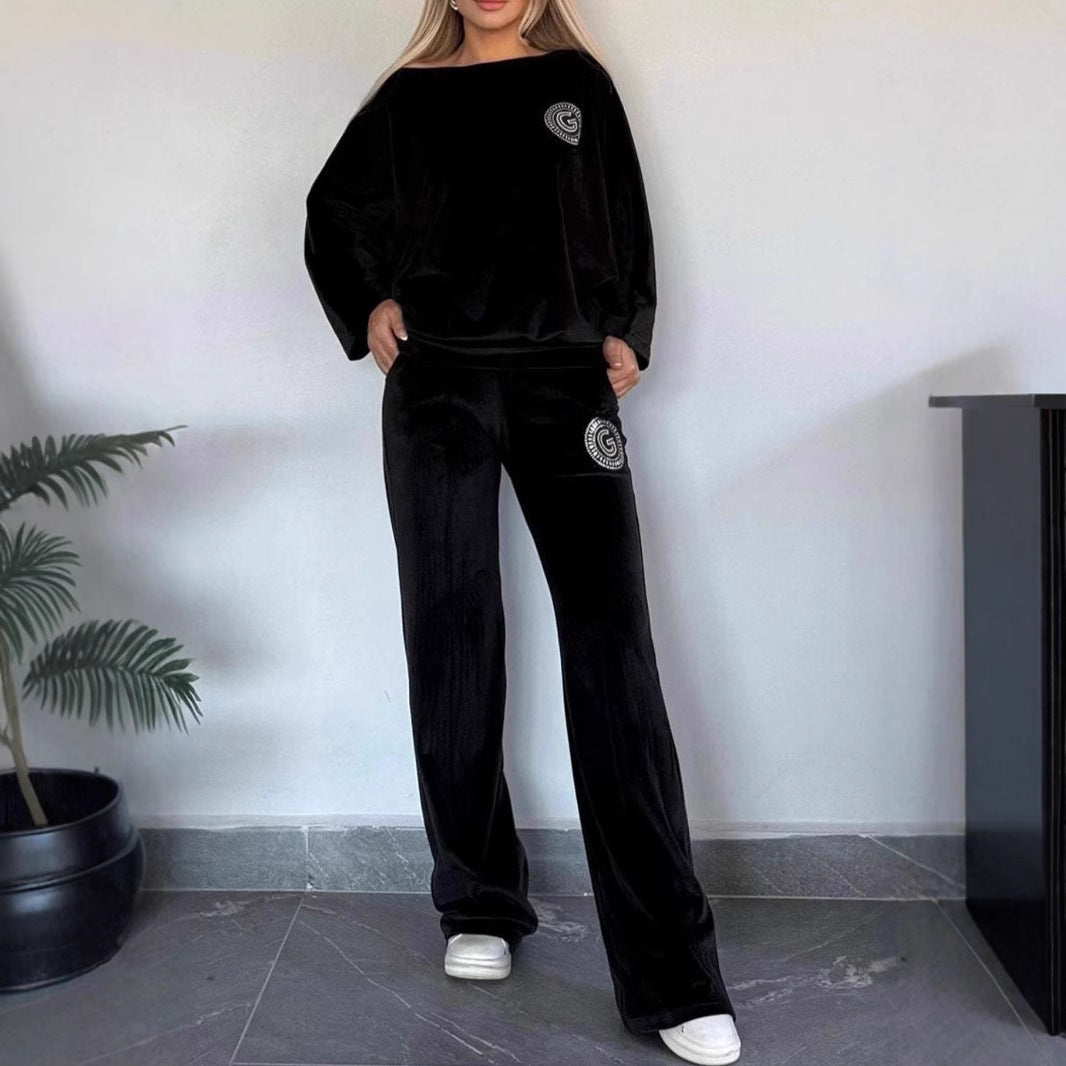 Ensemble de Loungewear Élegant en Velours Doux pour Femmes