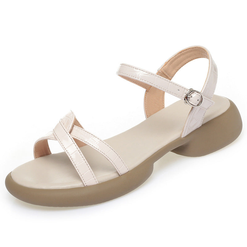 Sandales à lanières confortables pour femmes avec fermeture à boucle réglable et semelle ergonomique Heidi-Mode