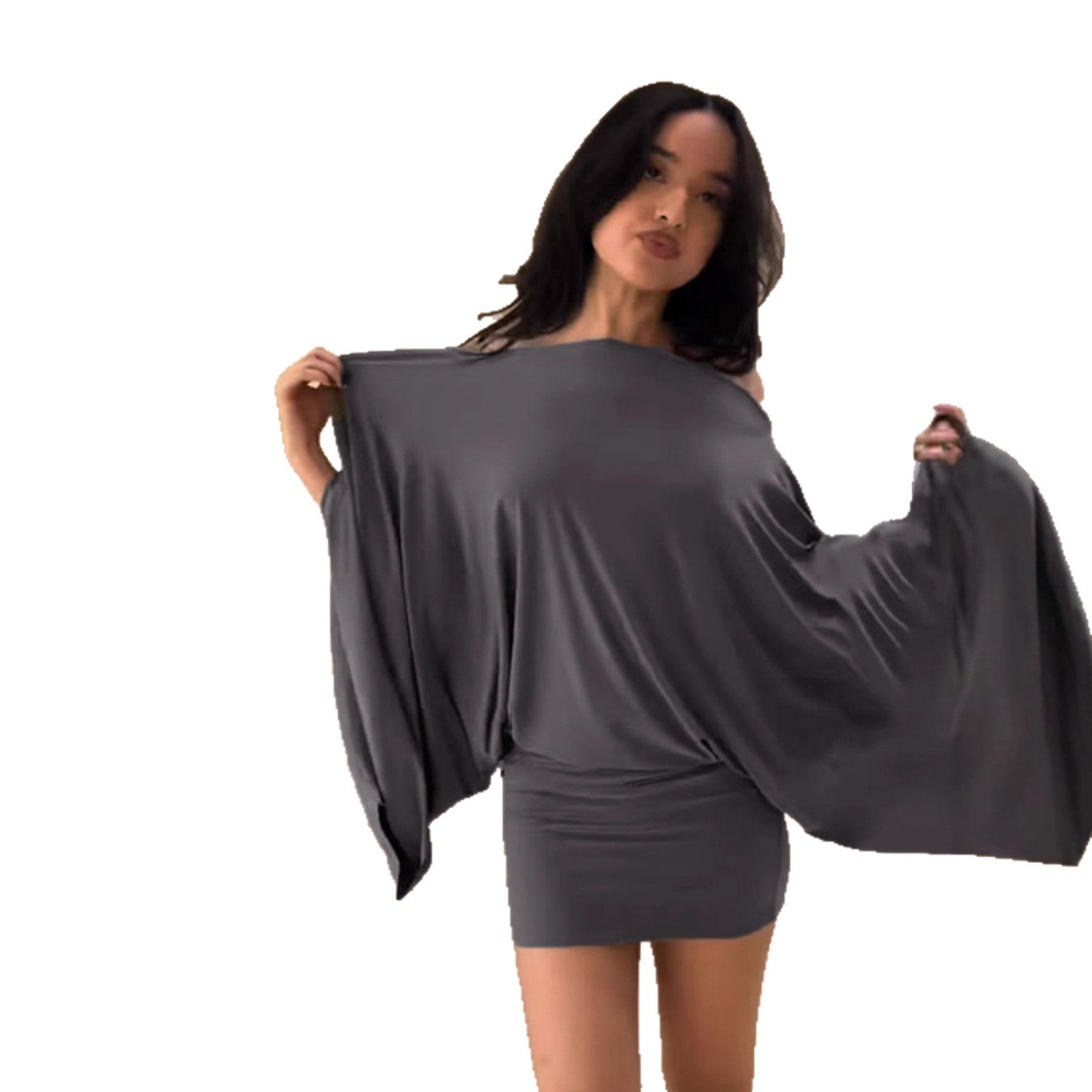 Top blouson drapé sans manches pour femmes avec manches chauve-souris larges et taille cintrée Echo Archiv