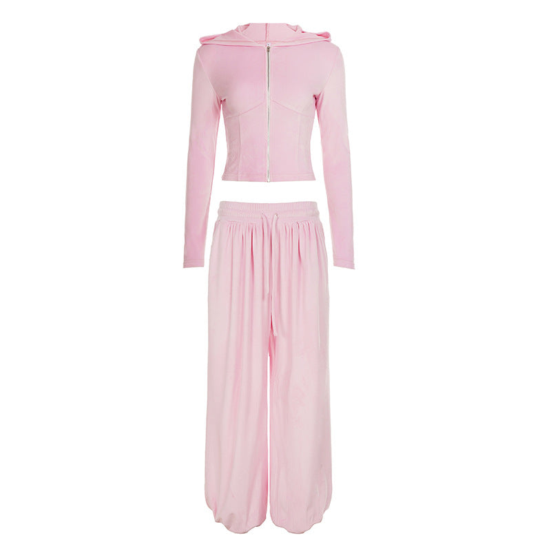 Pantalon palazzo lounge pour femmes avec ceinture confort élastique, cordon de serrage et ourlet ballon Echo Archiv
