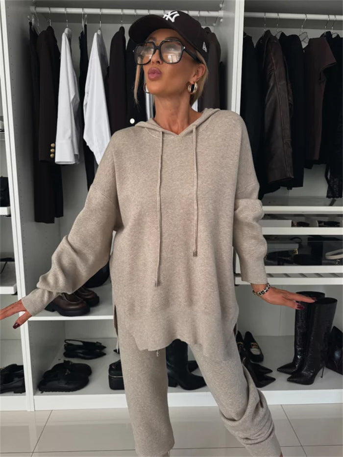 Ensemble lounge à capuche surdimensionné pour femmes et jogger tapered