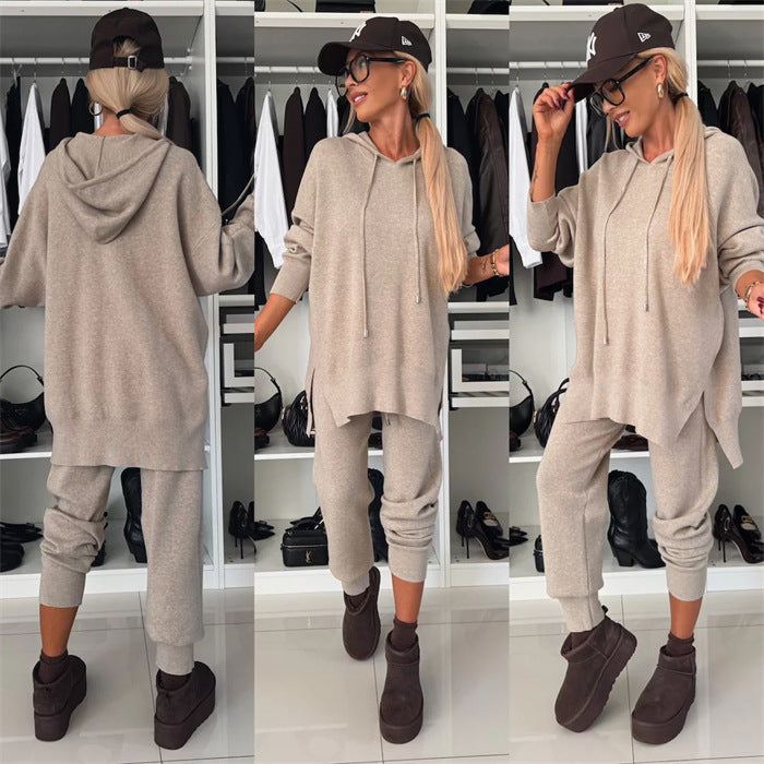 Ensemble lounge à capuche surdimensionné pour femmes et jogger tapered