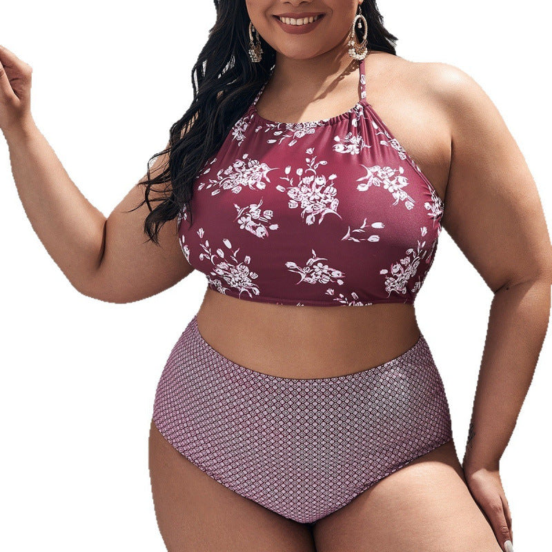 Bikini taille haute pour femmes avec haut cropped à la mode R&B
