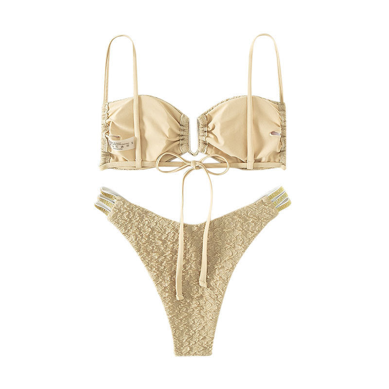 Ensemble de bikini push-up pour femmes avec bretelles décoratives R&B