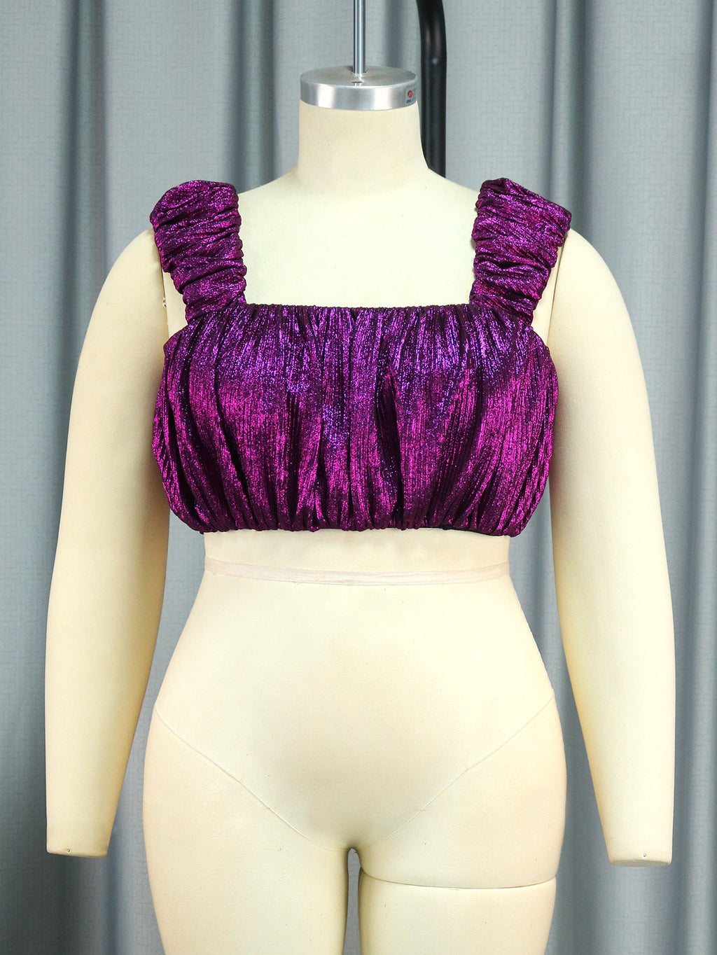 Buste scintillant pour femmes avec détails en volants R&B