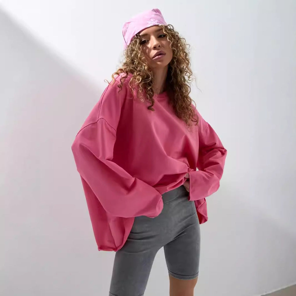 Sweatshirt ample pour femmes avec col rond et coupe oversize allongée Echo Archive