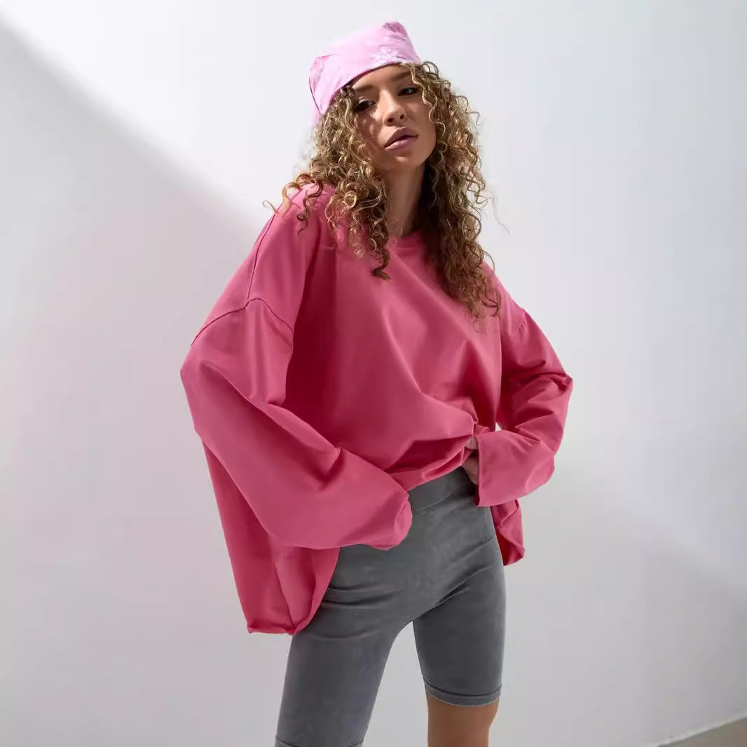 Sweatshirt ample pour femmes avec col rond et coupe oversize allongée Echo Archive