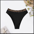 Bas de bikini taille haute pour femmes avec motif léopard à la mode R&B
