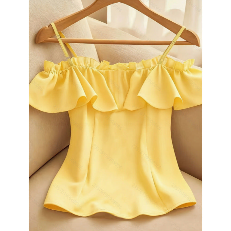 Blouse pour femmes avec détails en volants et boutonnière Heidi-Mode