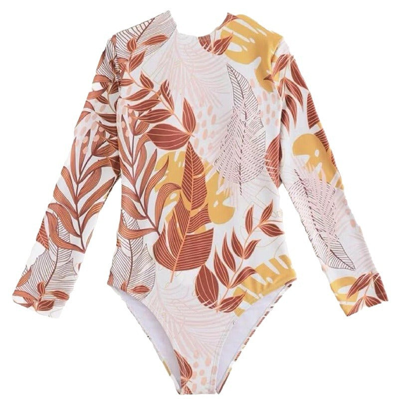 Maillot de bain à manches longues pour femmes avec design floral Echo Archive