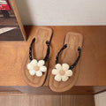 Sandales tendance pour femmes avec application florale décorative R&B