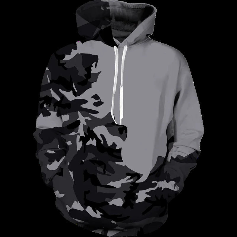 Sweat à capuche décontracté pour femmes avec design camouflage Echoarchiv