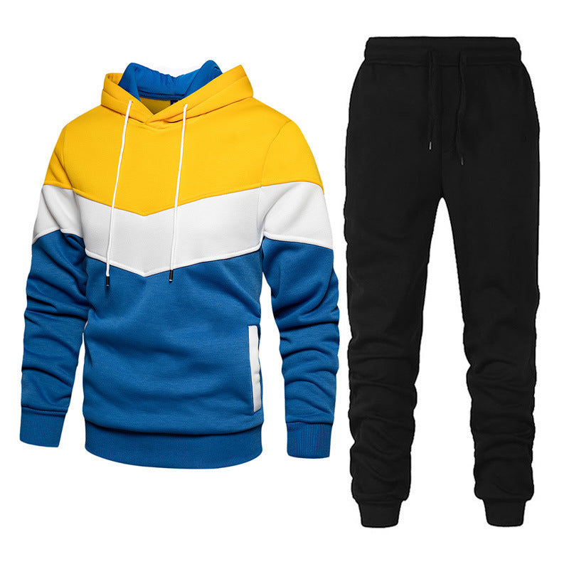 Ensemble athleisure pour hommes avec capuche en chevron, sweat à capuche en polaire et pantalon de jogging fuselé Echo Archiv