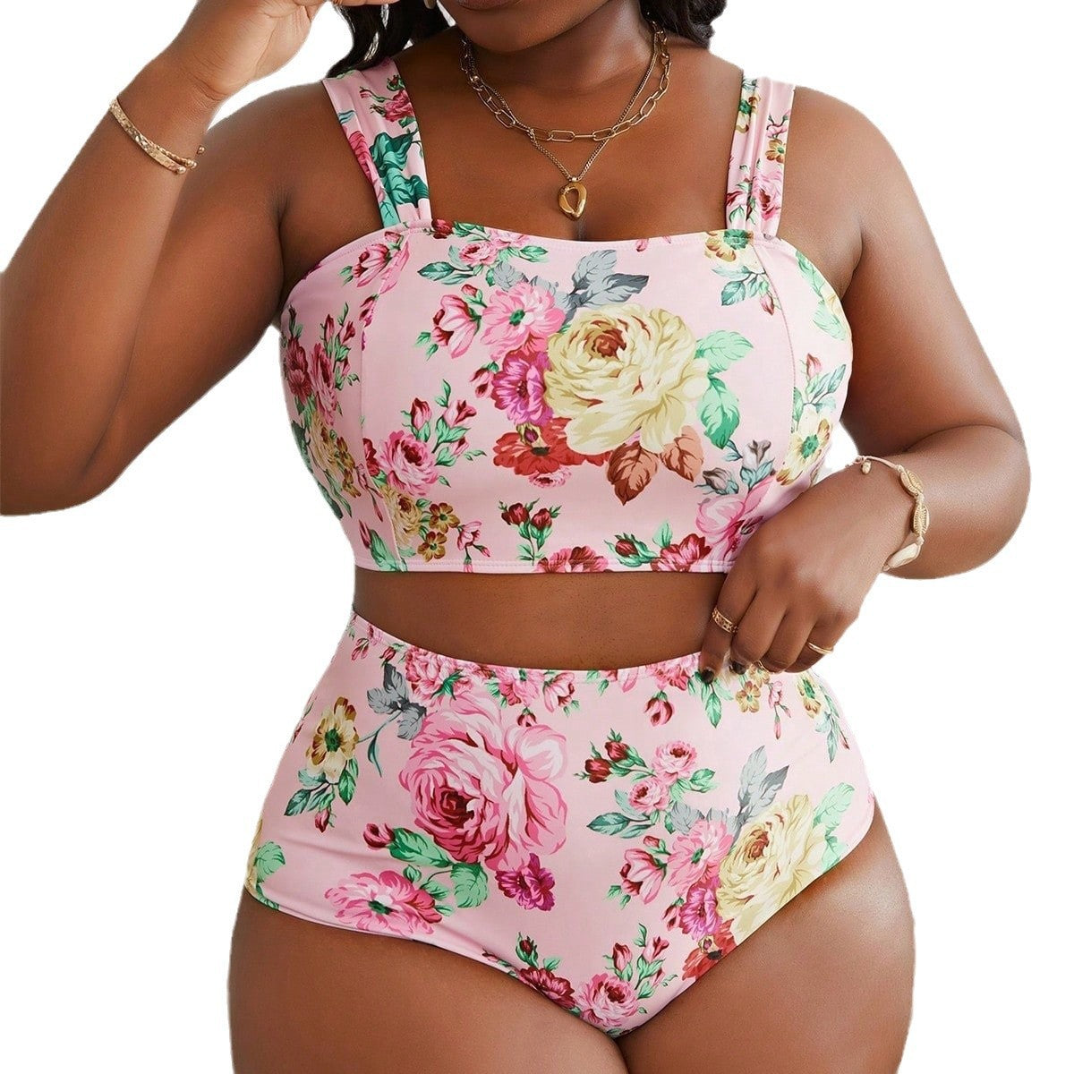 Ensemble de bikini taille haute pour femmes avec design floral R&B