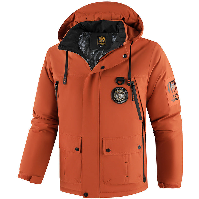 Parka softshell urbain pour hommes avec capuche amovible, fermeture éclair à deux sens cachée et doublure thermique respirante Echo Archiv