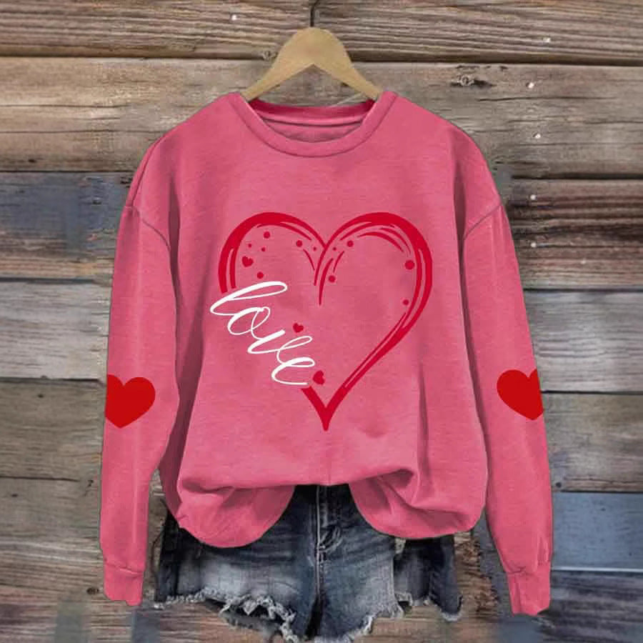 Pull confortable pour femmes avec motif cœur Echoarchiv