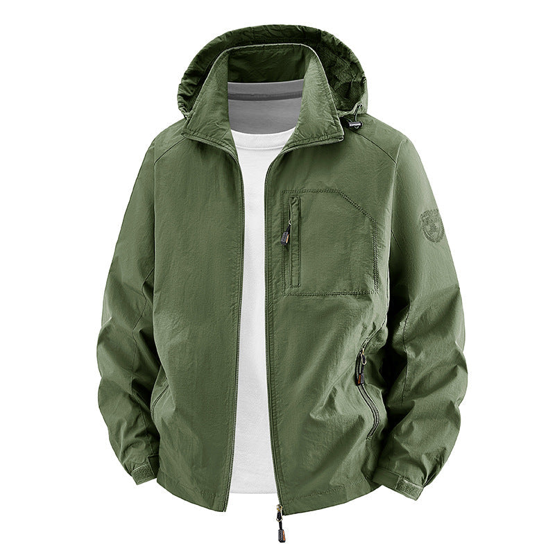 Veste unisexe légère et imperméable pour le plein air avec capuche et poches zippées étanches Echo Archiv